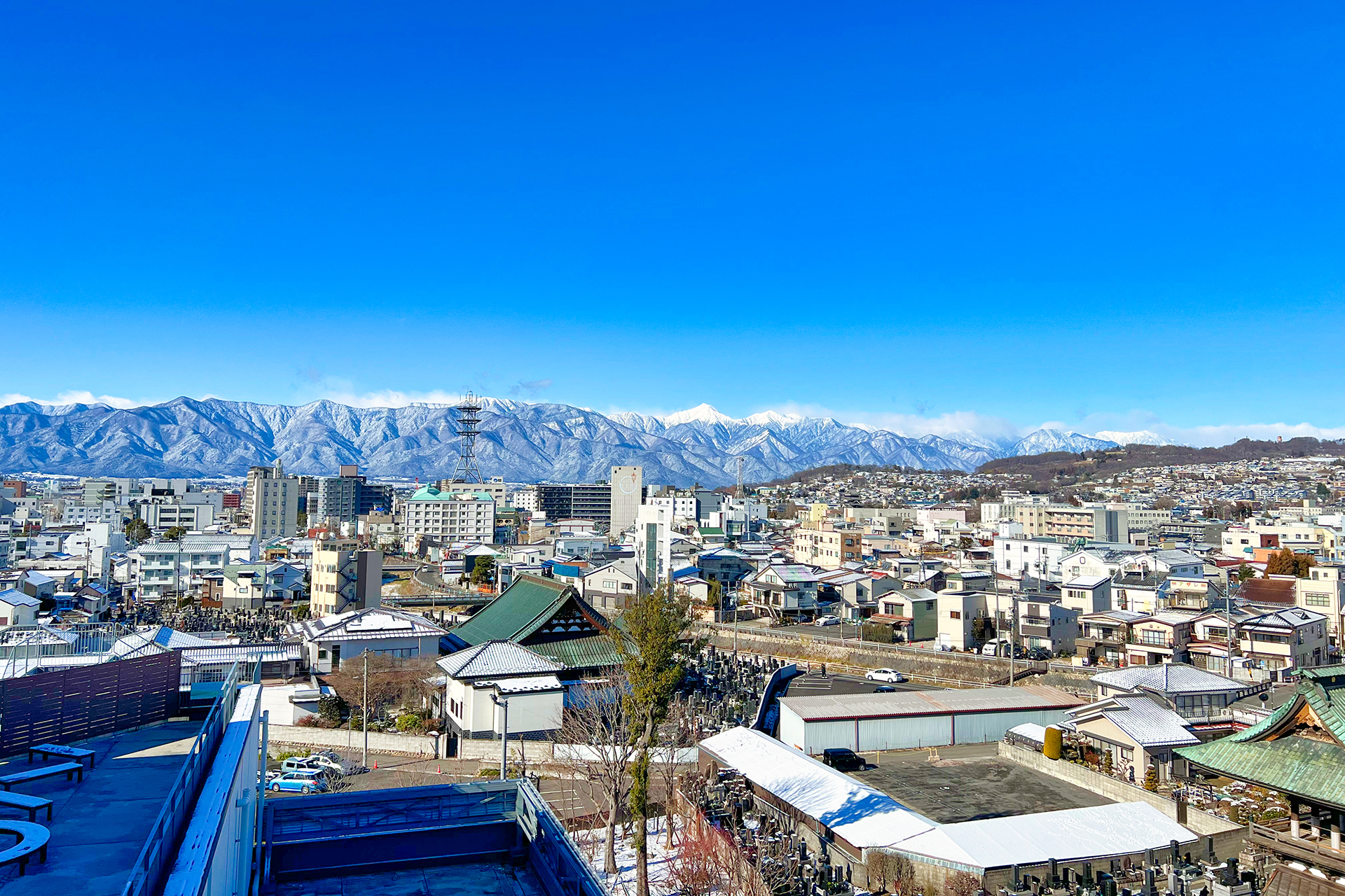 アルプスを望む街々